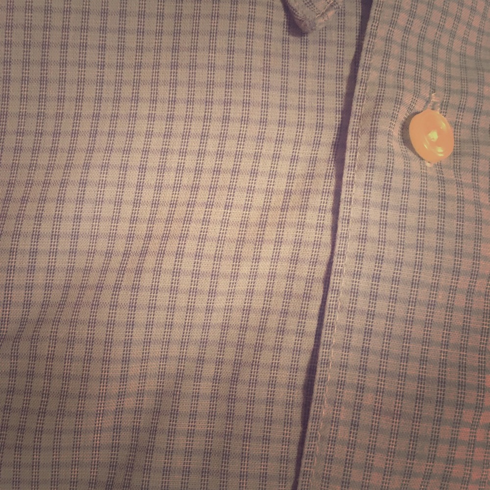 Blue button up with subtle check pattern